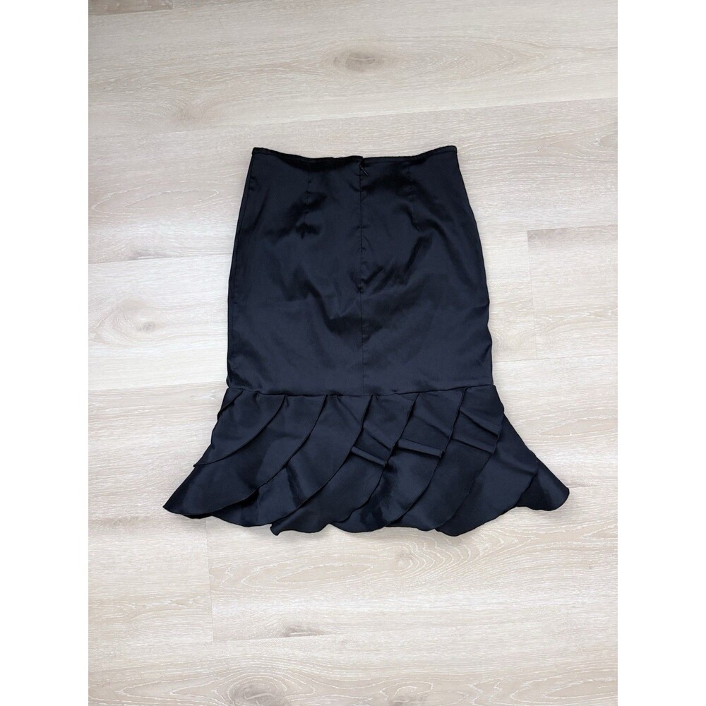 Xscape Joanna Chen Black Mermaid Skirt Tiered Ruffle Y2K Goth Glam Cocktail 6/8 - Picture 9 of 9